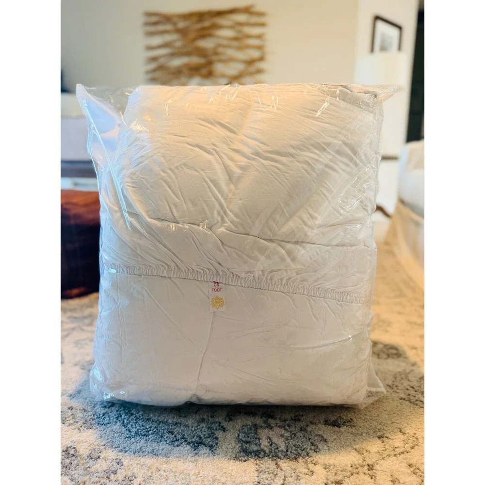 Sleep Mantra King Cotton Mattress Topper Cooling Quilted Down Alternative White